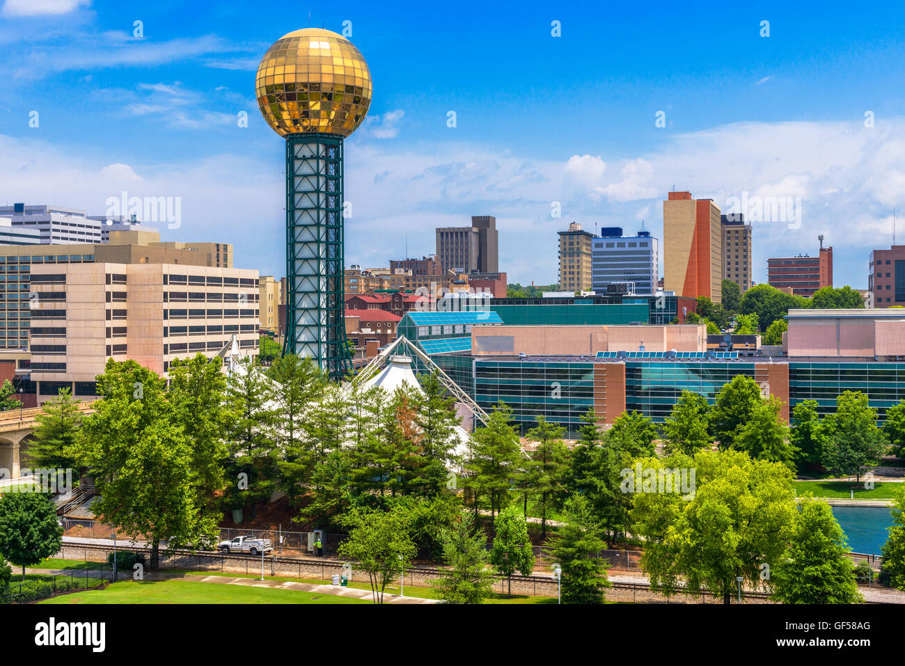 Knoxville, Tennessee, États-Unis downtown at World's Fair Park. Banque D'Images