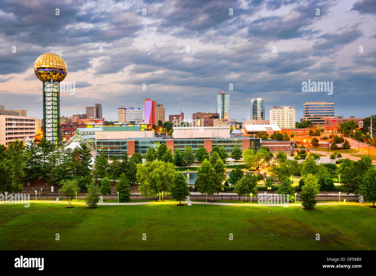 Knoxville, Tennessee, États-Unis downtown at World's Fair Park. Banque D'Images
