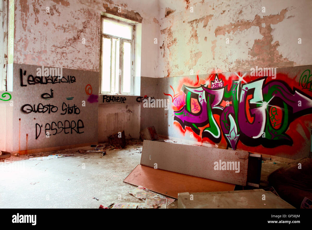 Madhouse abandonnés prix. Manicomio Mombello, Rho, Milan, Italie Banque D'Images