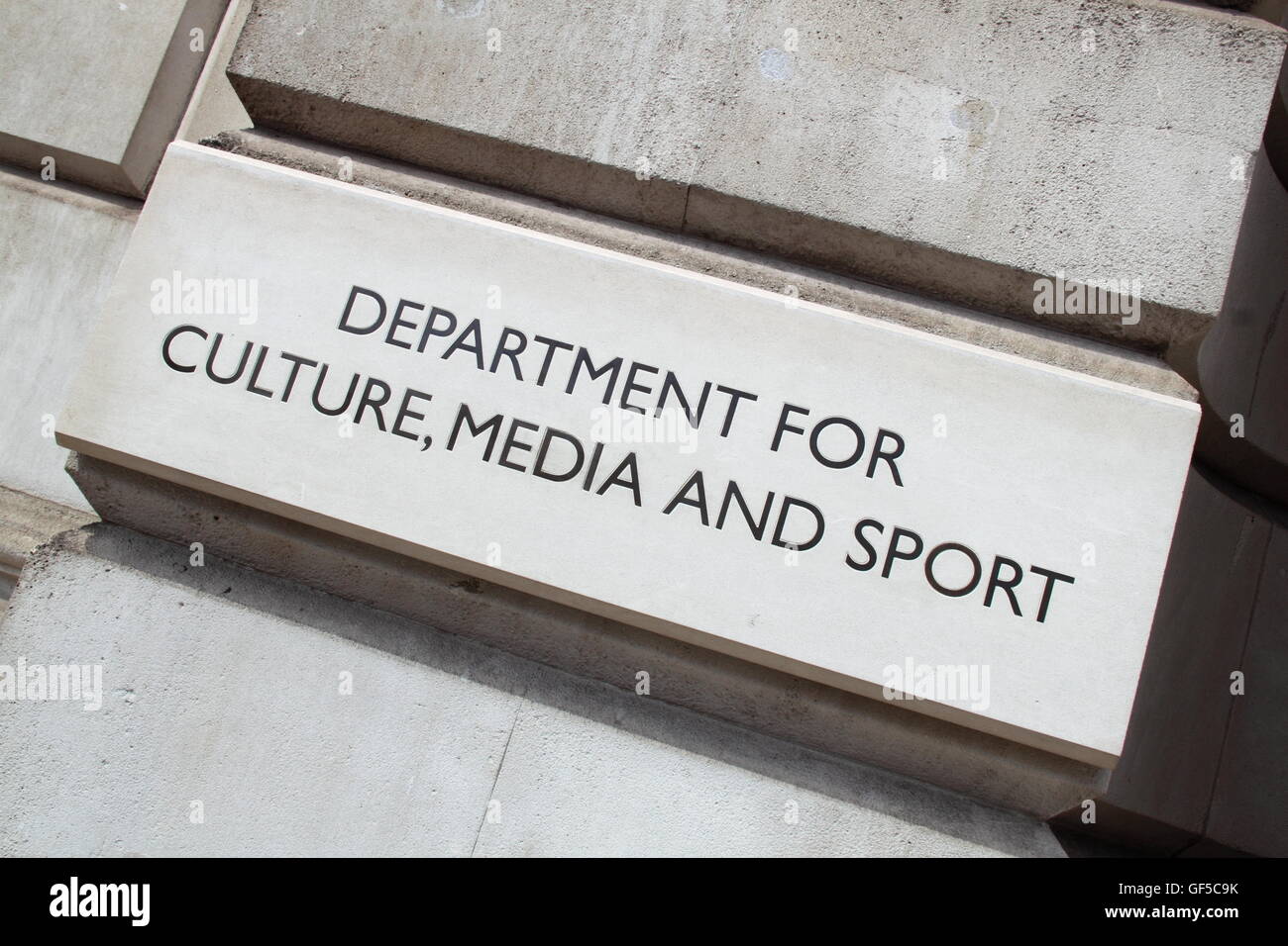 Ministère de la culture des médias et des sports, le Parlement Street, Londres, Angleterre, Grande-Bretagne, Royaume-Uni, UK, Europe Banque D'Images
