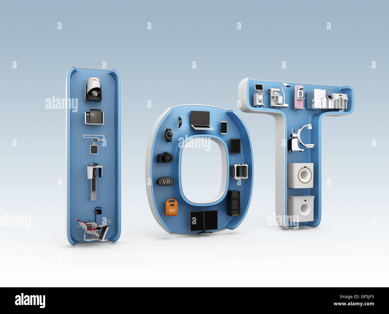 Système d'imagerie médicale, d'équipements dentaires dans Word Ito. Concept de l'ITO pour l'équipement médical. Le rendu 3D image. Banque D'Images