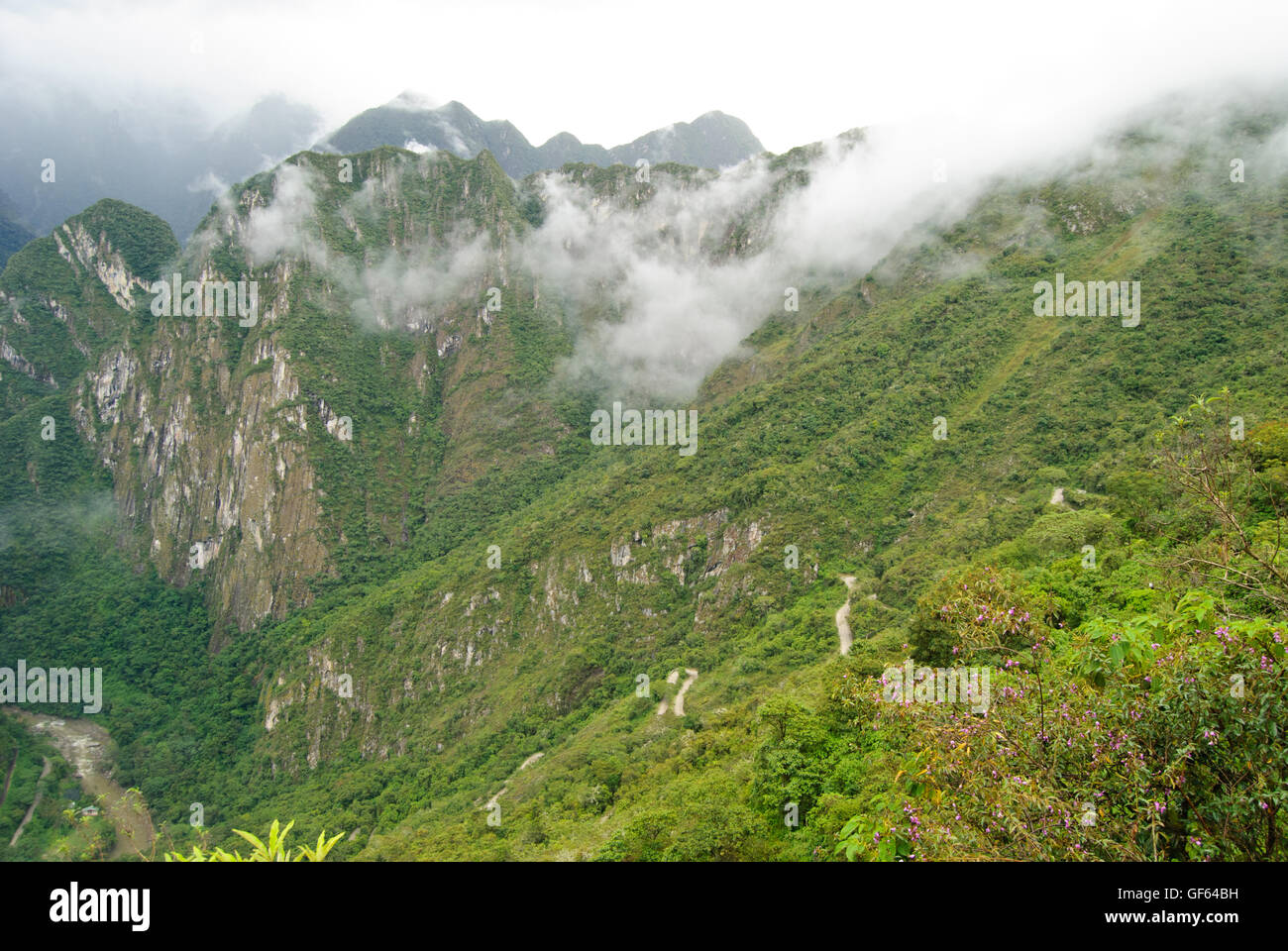 Les montagnes brumeuses des Andes Banque D'Images