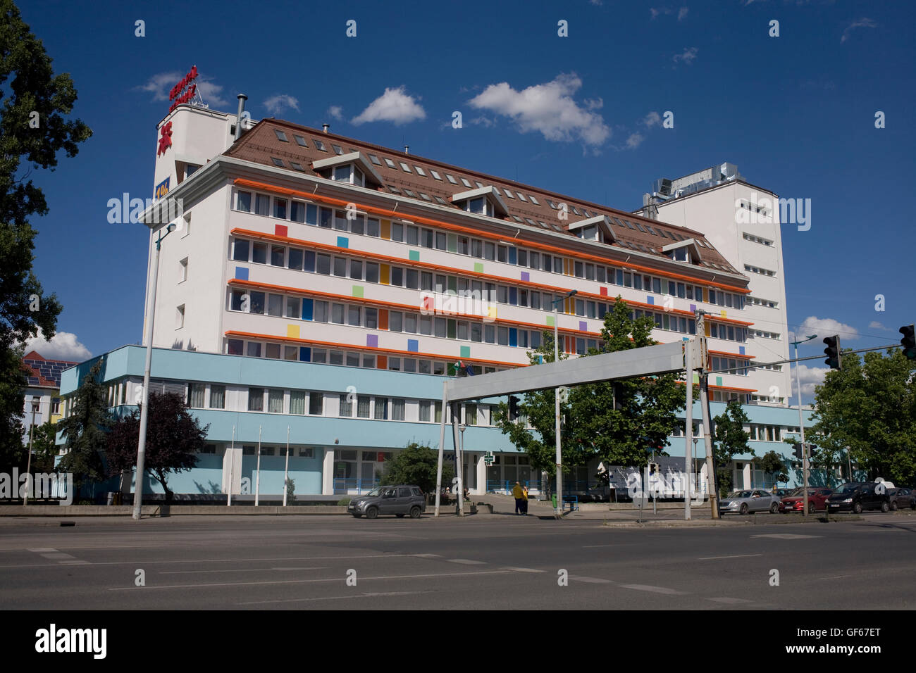Hiem Pal Korhuz et bloc appartement rue Ulloi Banque D'Images