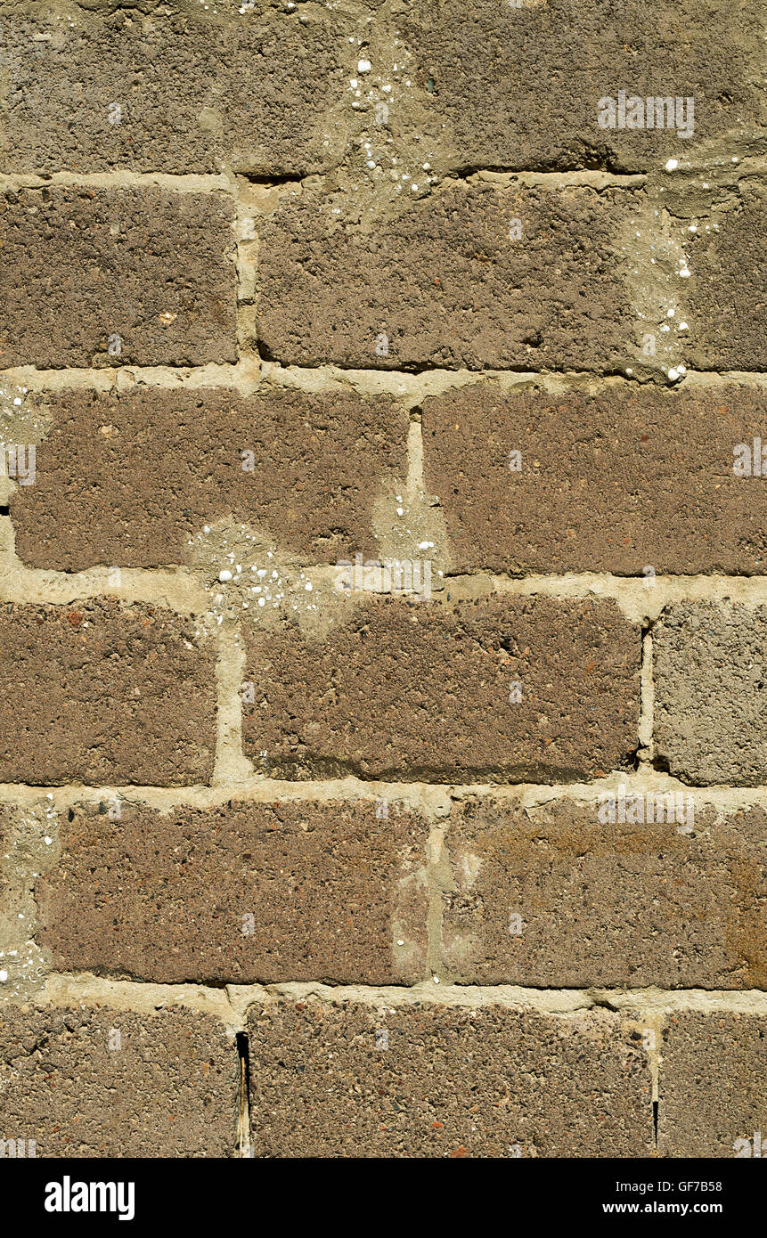Une texture de vieux mur fait de blocs de béton Banque D'Images