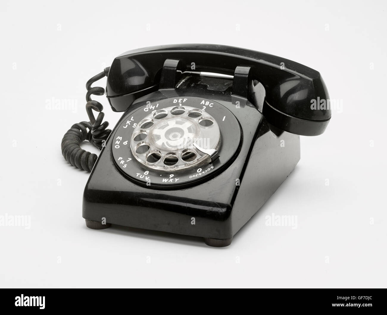 Vieux téléphone noir Banque D'Images