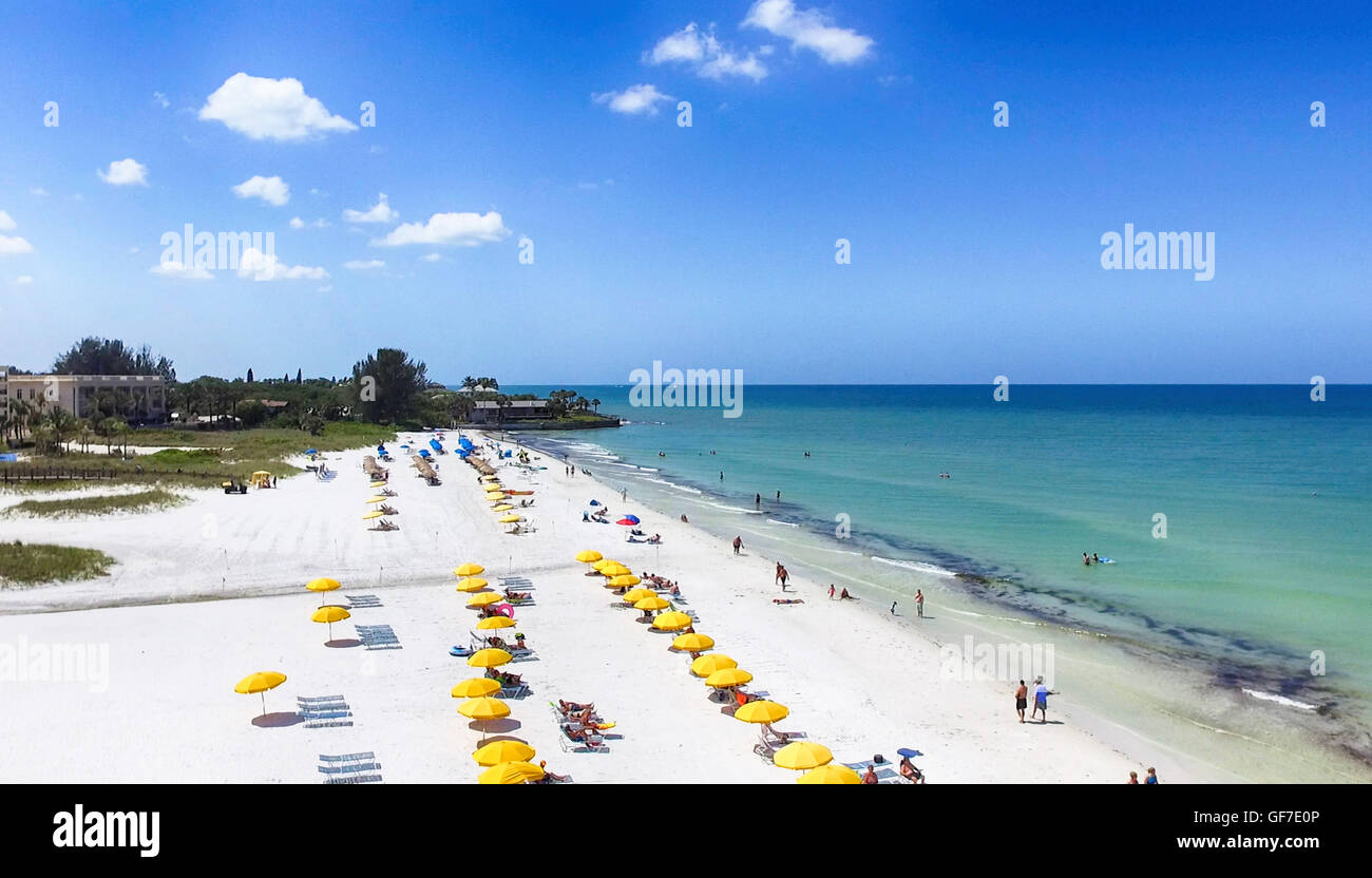 Vue aérienne de Siesta Key Beach à Sarasota, FL Banque D'Images