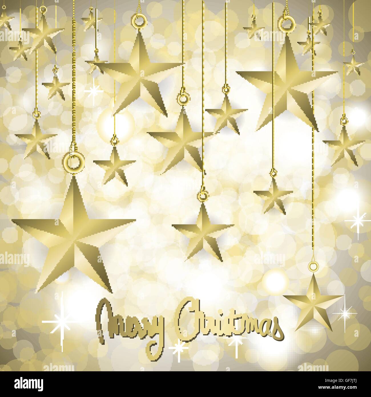 Ciel Etoile De Noel Avec De Jolies Cartes Etoiles D Or Image Vectorielle Stock Alamy