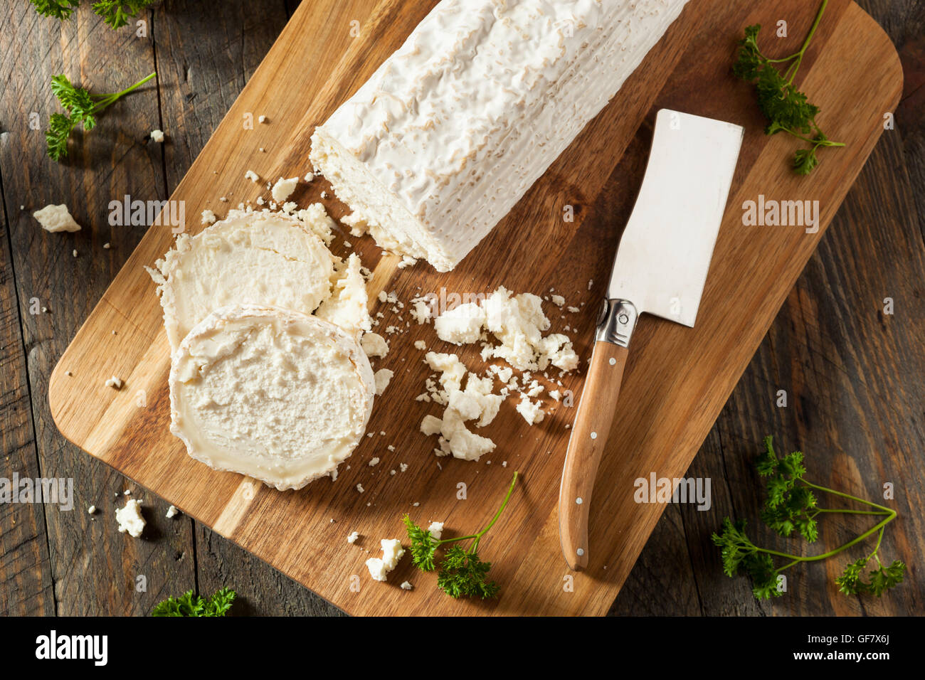 Fromage de chèvre Bio blanc brut prête pour la cuisson Banque D'Images