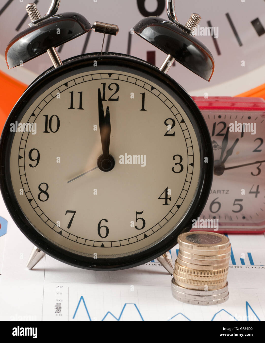 Voir de l'argent données financières en fonction du temps Banque D'Images