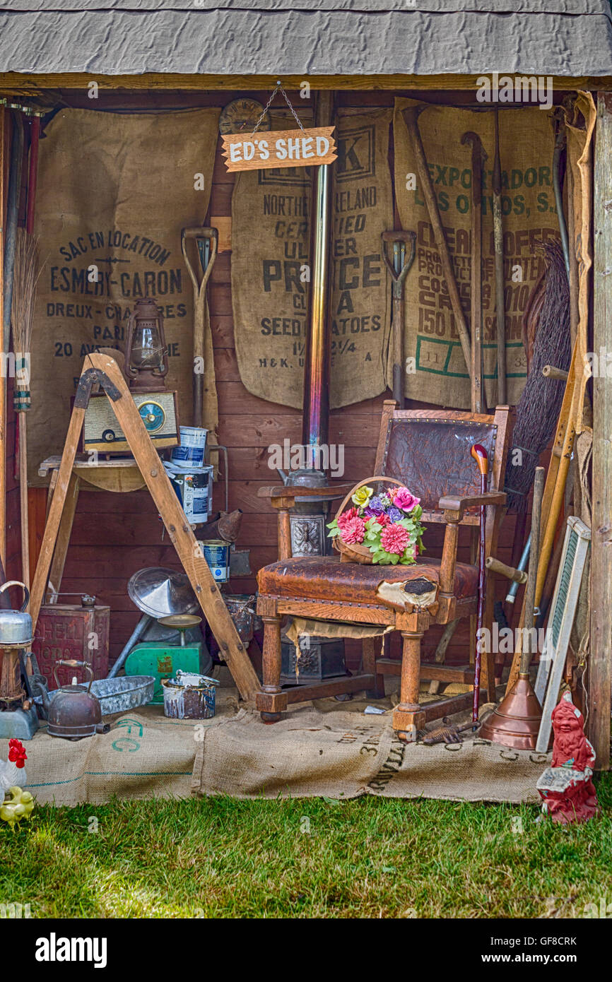 Ed's Shed à New Forest & Hampshire County Show, Brockenhurst en Juillet - effet hdr Banque D'Images