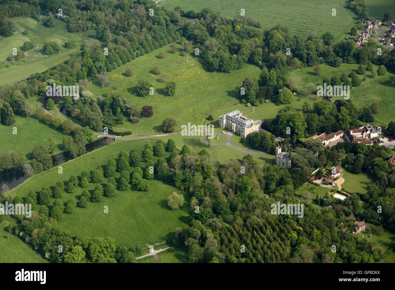 Hartwell House Hotel Vue aérienne Banque D'Images