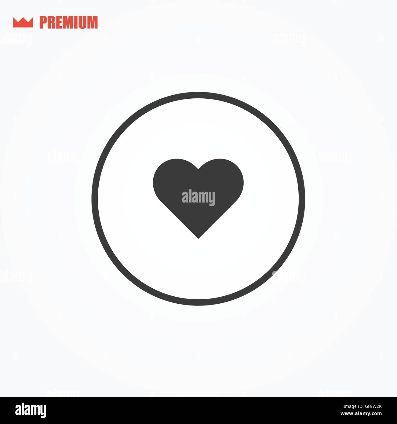 Icône vecteur aimé coeur arrondi Illustration de Vecteur