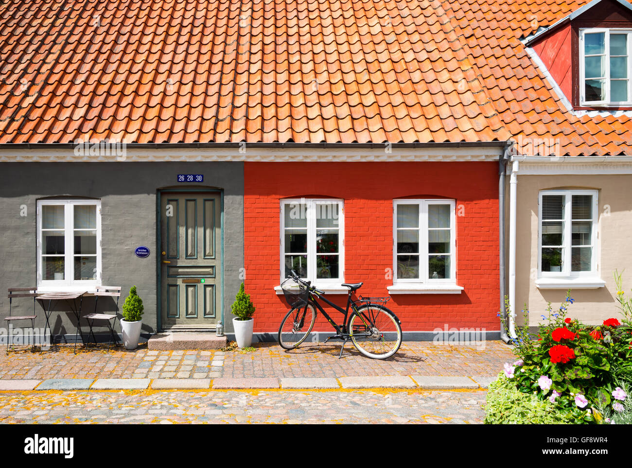 Odense, Danemark - 21 juillet 2015 : une maison traditionnelle avec location de la vieille ville Banque D'Images