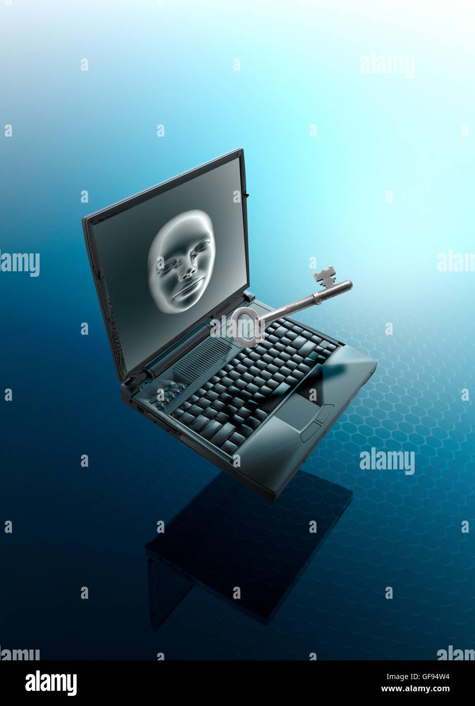 La cybersécurité, l'illustration conceptuelle. Banque D'Images