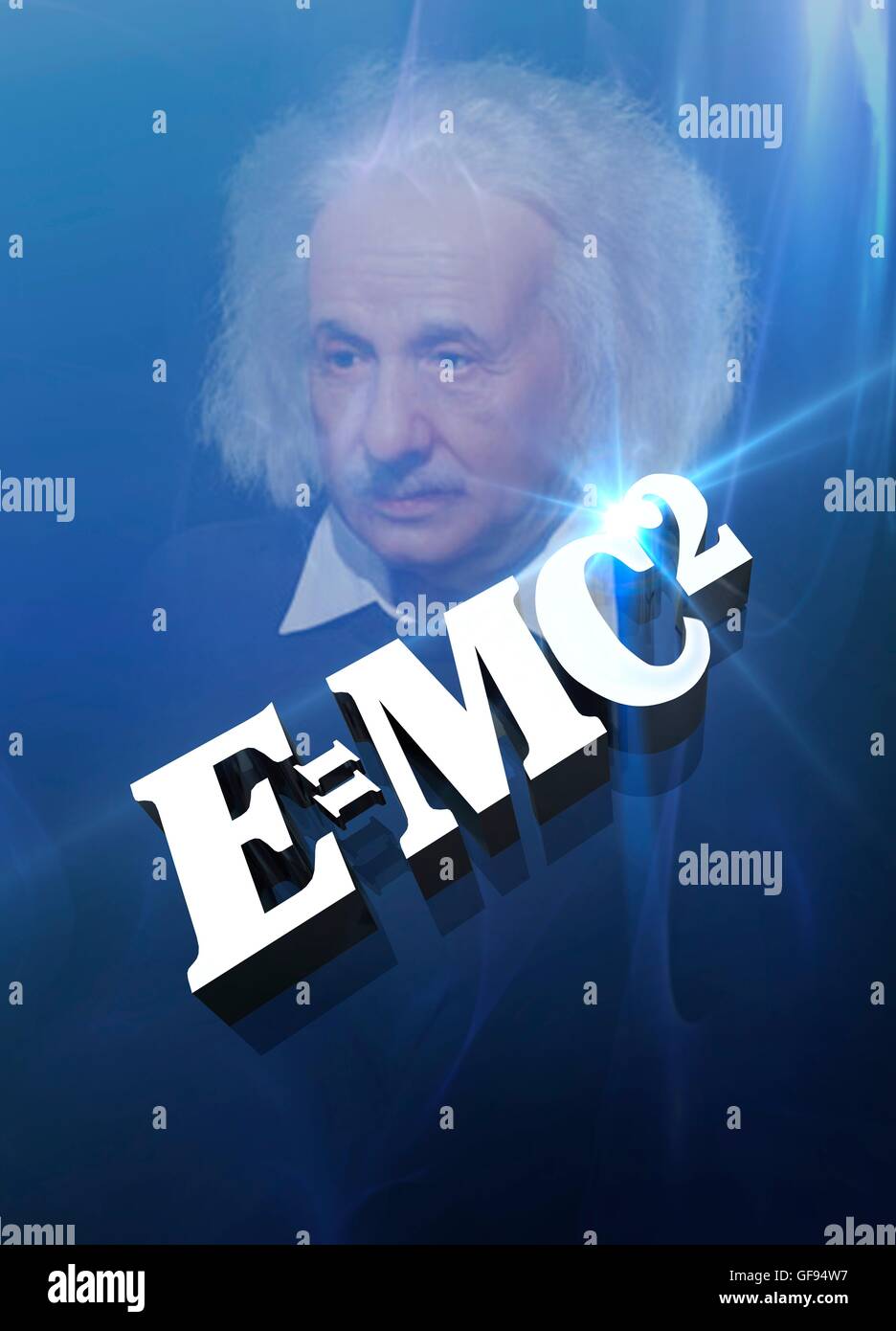 La formule d'Einstein, illustration conceptuelle. Banque D'Images