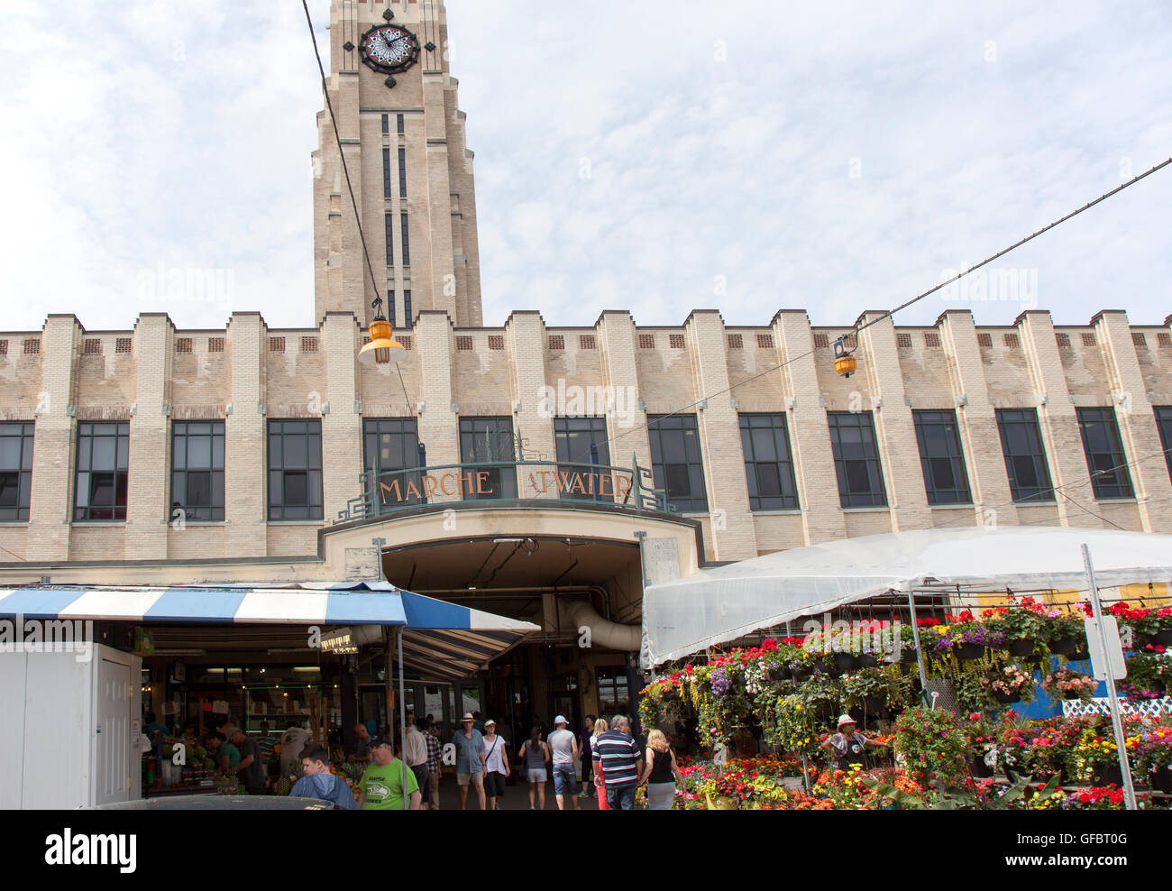 Marche Atwater est un marché avec des boucheries, charcuteries et d'autres fournisseurs, plus les produits locaux & s Banque D'Images