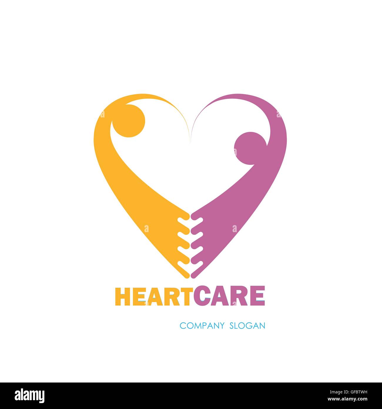 Des soins de santé et de symbole médical avec forme de coeur.Coeur logo soins,logo vector modèle.vector illustration Illustration de Vecteur