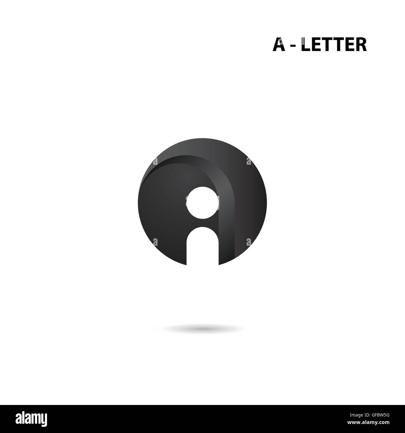 Cercle noir et signer une lettre-créatif résumé icône logo design.Un symbole de l'alphabet-.Corporate business and industrial logotype Illustration de Vecteur