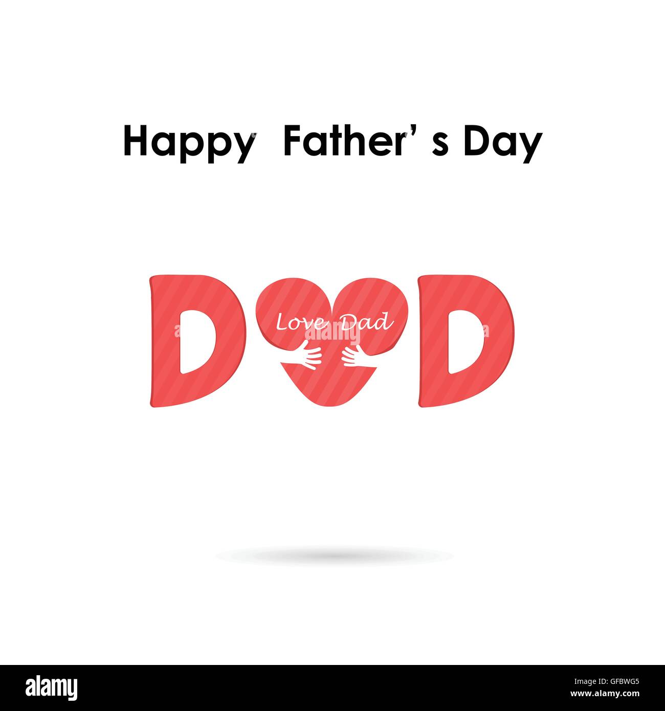 Heureux le jour de père.Love Heart logo soins.L'amour et le jour de père heureux concept fond.Vector illustration Illustration de Vecteur