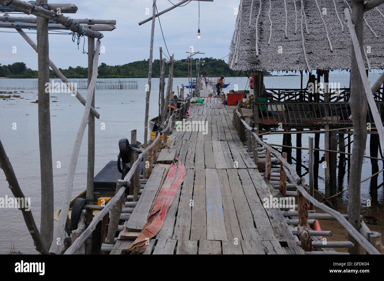 Dock sur Pulau Galang Baru, Îles Riau, Indonésie Banque D'Images