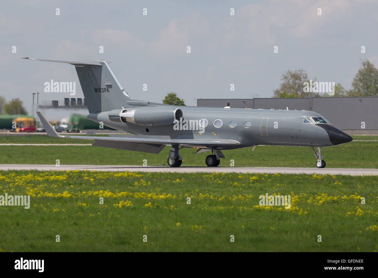 Stuttgart/Allemagne 12 Mars 2015 : USA Air Force Gulfstream 3 à l'aéroport de Stuttgart. Banque D'Images
