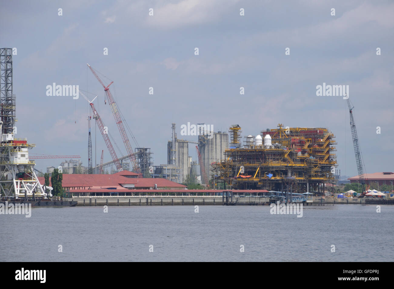 Port Dock et le long du détroit de Johor en Malaisie Banque D'Images