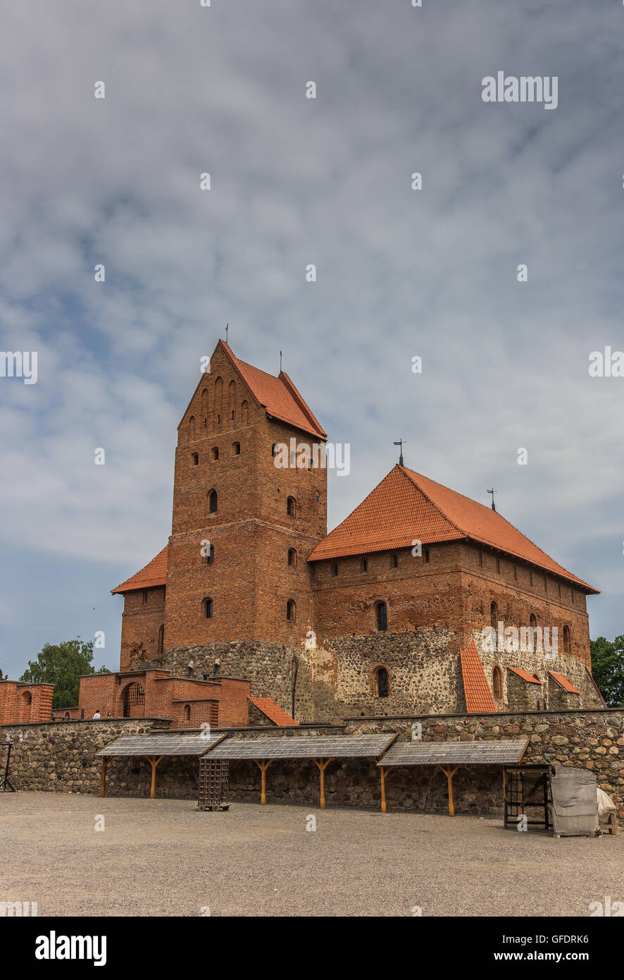 Cour de la brique rouge Château Trakai en Lituanie Banque D'Images