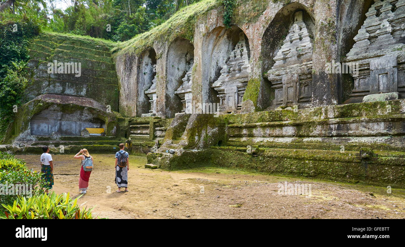 Les tombes anciennes au Temple de Gunung Kawi, Bali, Indonésie Banque D'Images