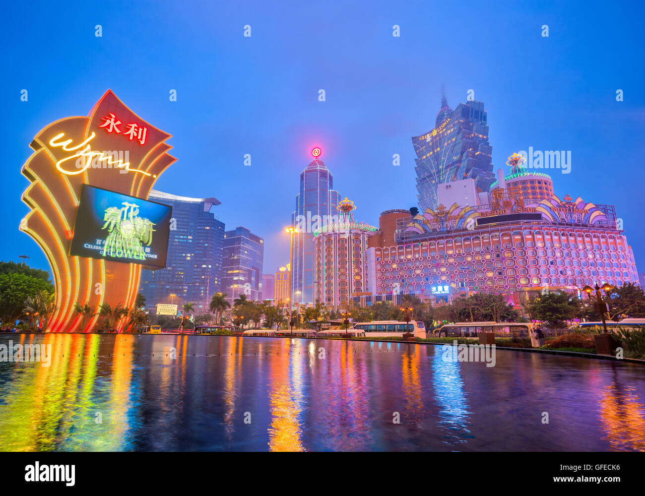 Macao, Chine - le 12 mars 2016 : immeubles de casino à Macao le 12 mars 2016, le jeu de Macao est le tourisme est plus grande source de revenu Banque D'Images