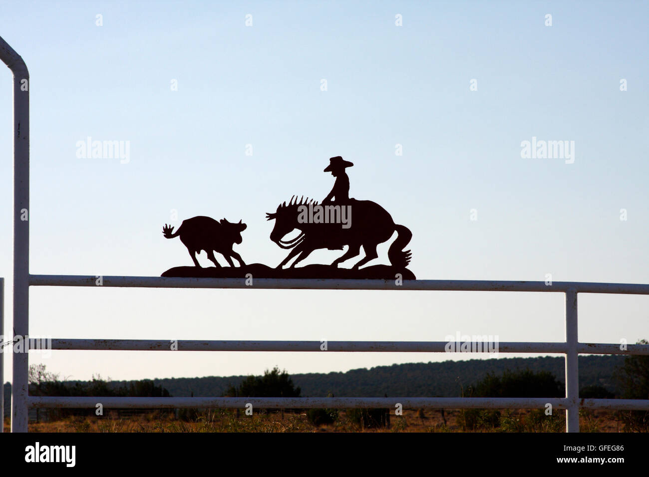 Décoration de porte Ranch, Etats-Unis Banque D'Images