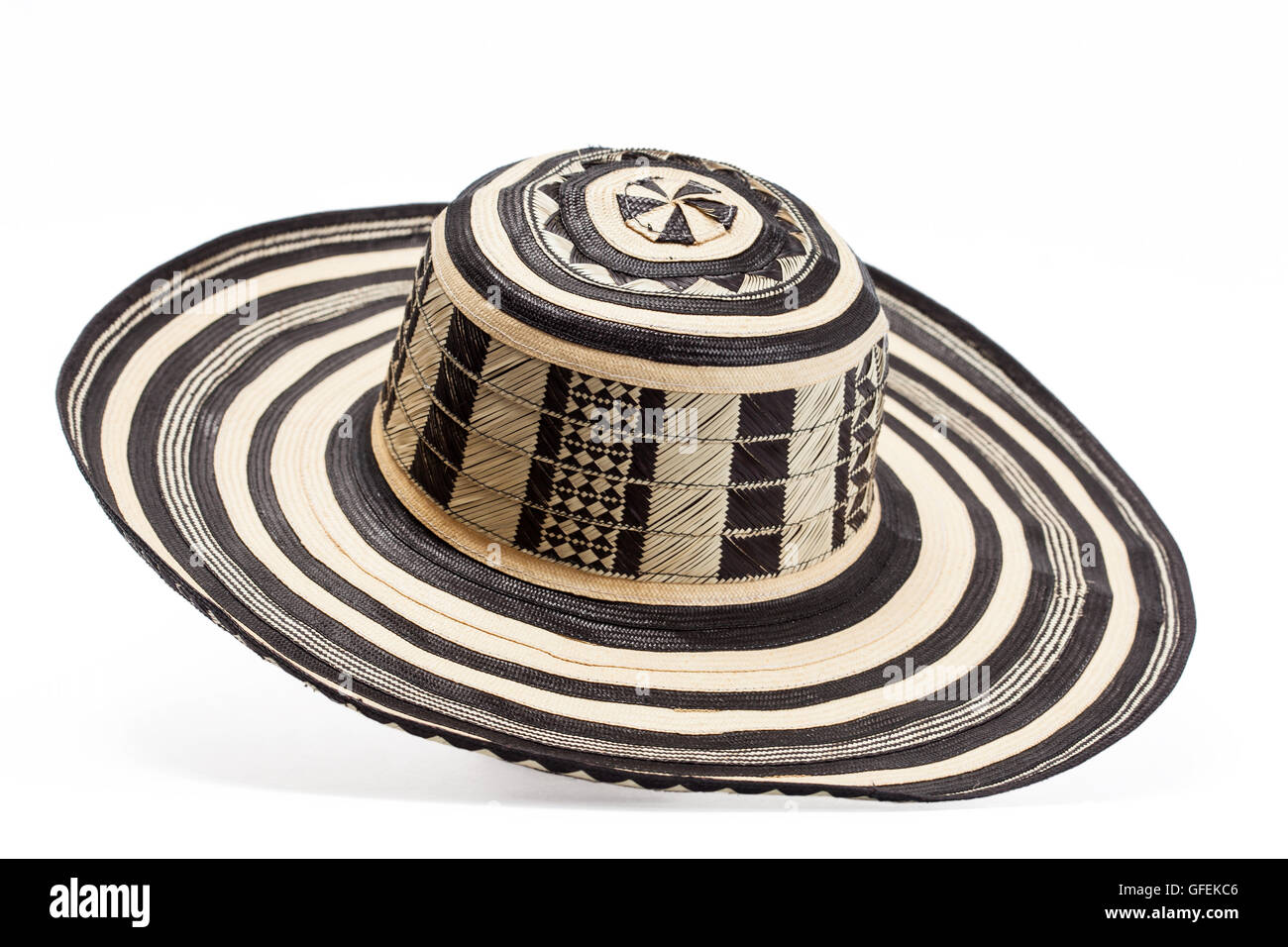 Chapeau traditionnel de Colombie : 'Sombrero' chapeau Vueltiao Banque D'Images