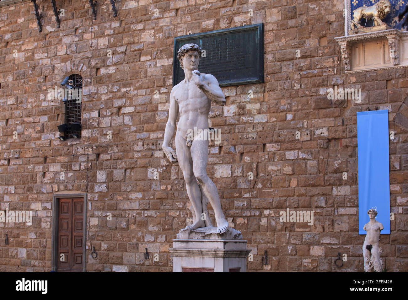 Vue sur le David de Michel-Ange à Florence, Toscane. Italie Banque D'Images