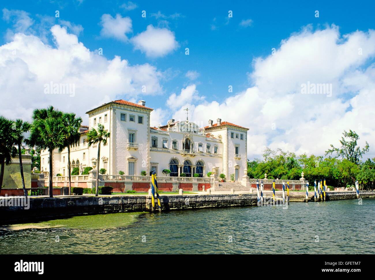La Villa Vizcaya, hôtel particulier de style italianisant attraction touristique sur la côte au sud de Miami, Floride, USA Banque D'Images