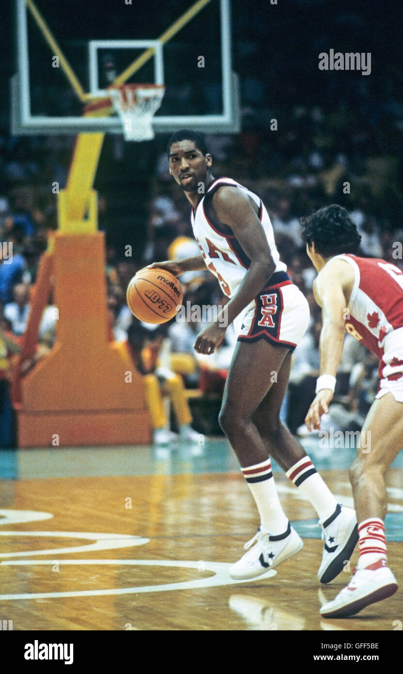 Californie - Los Angeles - 1984 Jeux Olympiques d'été. Men's basketball. Banque D'Images