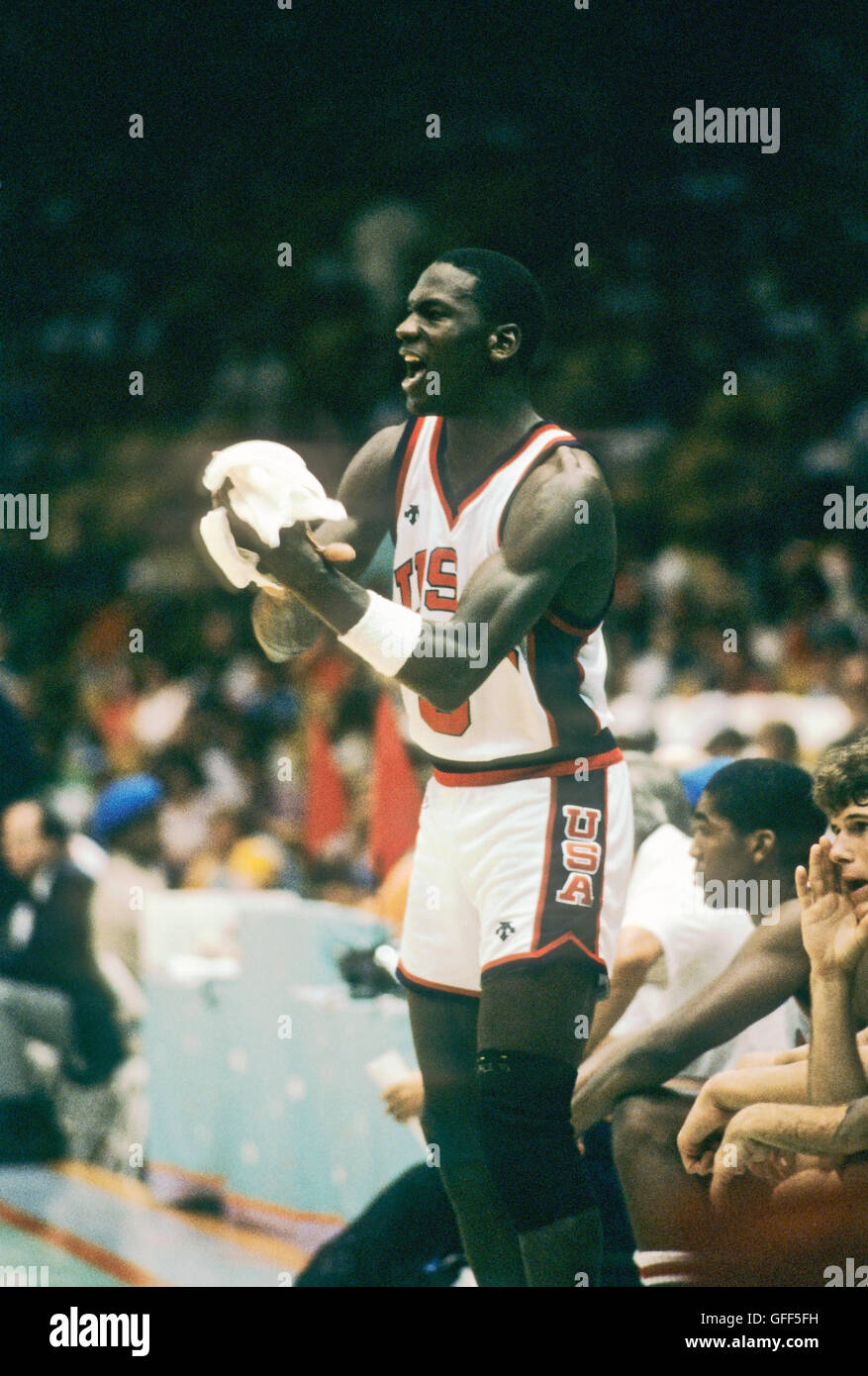 Californie - Los Angeles - 1984 Jeux Olympiques d'été. Men's basketball. Michael Jordan Banque D'Images