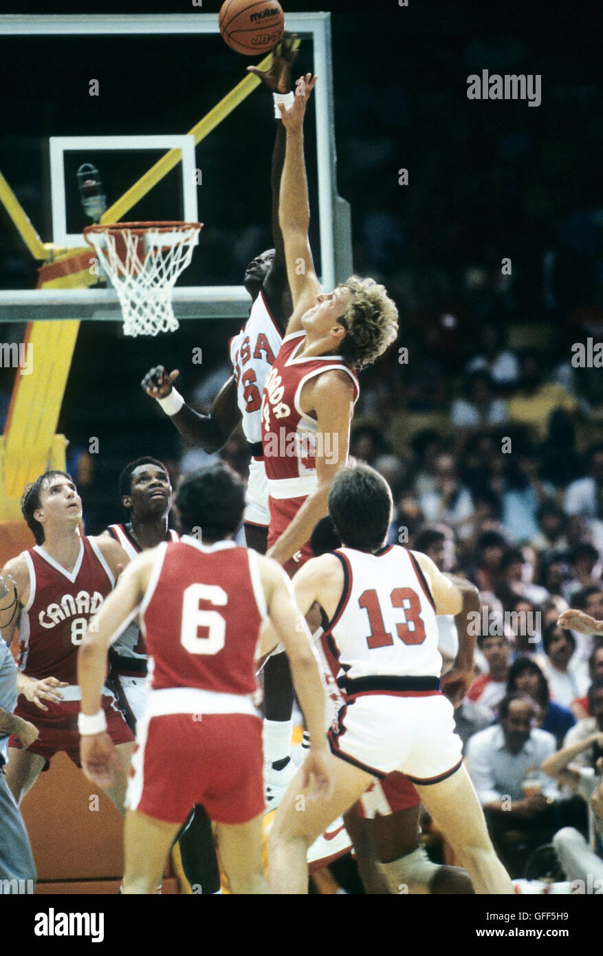 Californie - Los Angeles - 1984 Jeux Olympiques d'été. Men's basketball. Patrick Ewing Banque D'Images