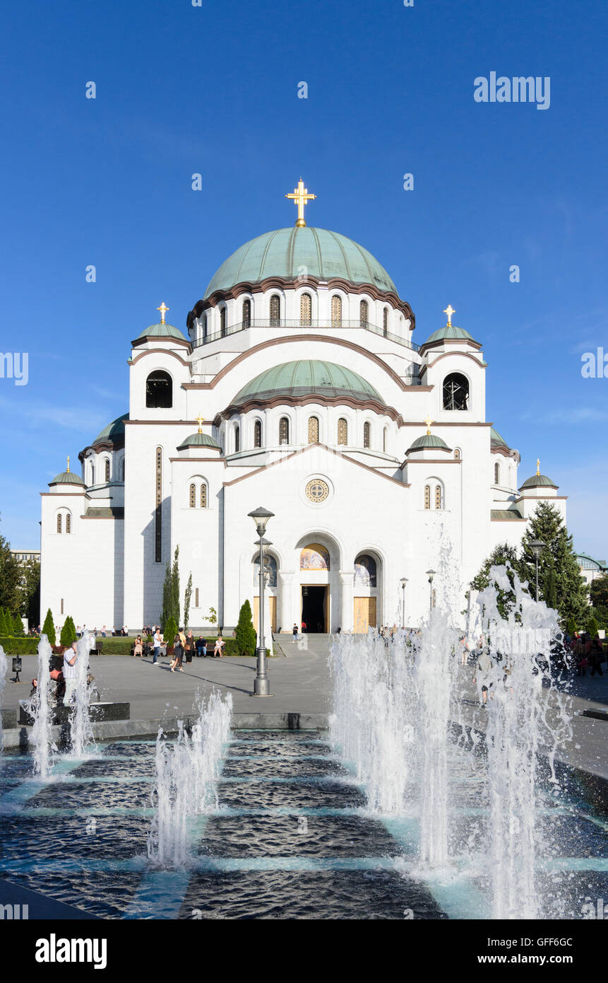 Belgrade, Belgrade : Temple de Saint Sava (Cathédrale de Saint Sava), Serbie, , Banque D'Images