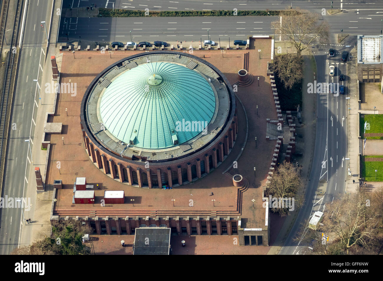 Vue aérienne, rotonde de la Tonhalle, Düsseldorf, Rhénanie, Rhénanie du Nord-Westphalie, Allemagne, Europe, vue aérienne, Banque D'Images