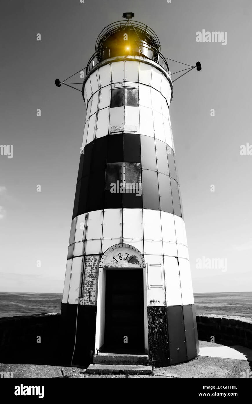 Schleimuende phare nord, sur la mer Baltique, Schleswig-Holstein, Allemagne, mer de l'Est Banque D'Images