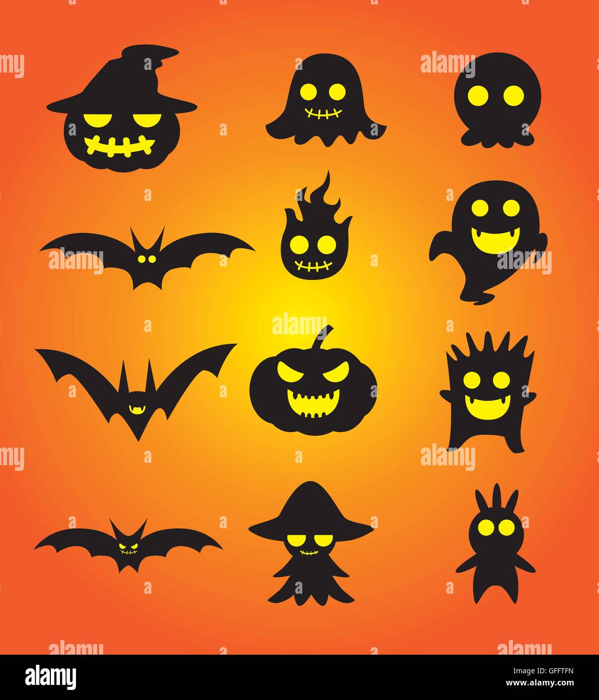 Jeu de dessins animés pour Halloween Ghost Illustration de Vecteur