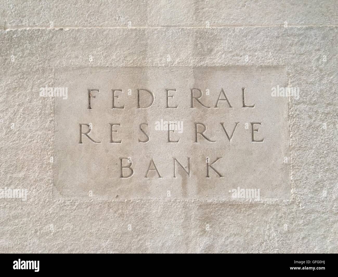 Banque fédérale de réserve titre dans la pierre Banque D'Images