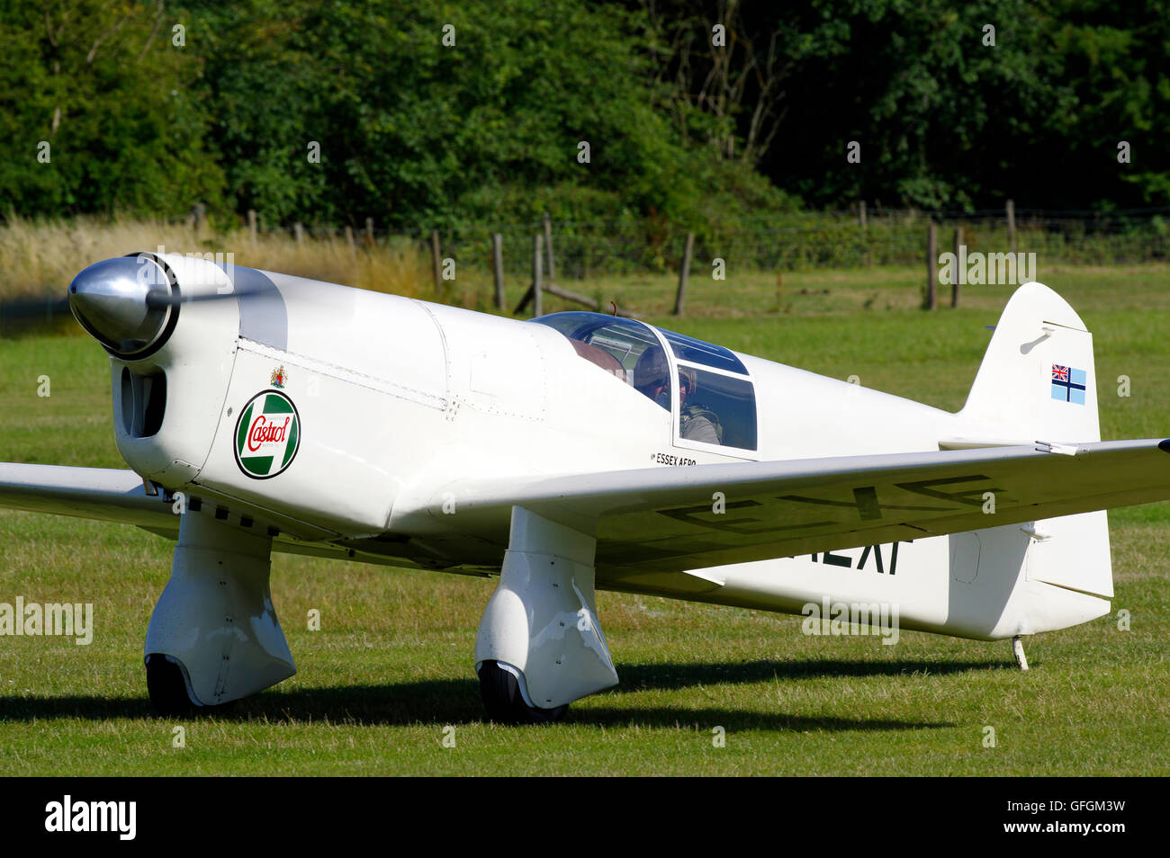 Percival Mew Gull G-AEXF à Old Warden. Banque D'Images