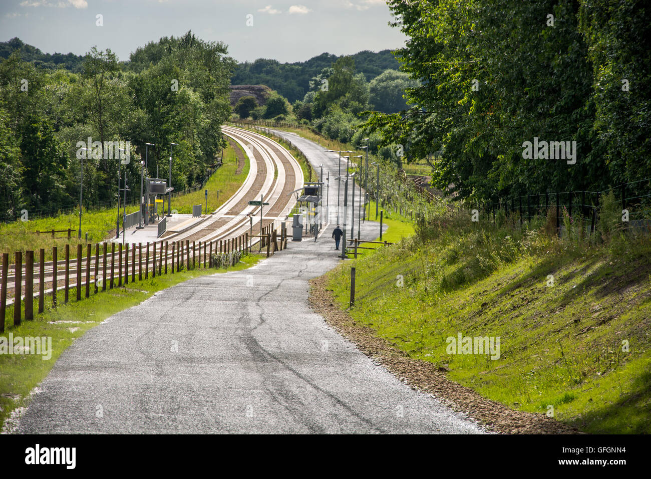 Leigh à Manchester, Higherfolds Busway à Tyldesley Banque D'Images