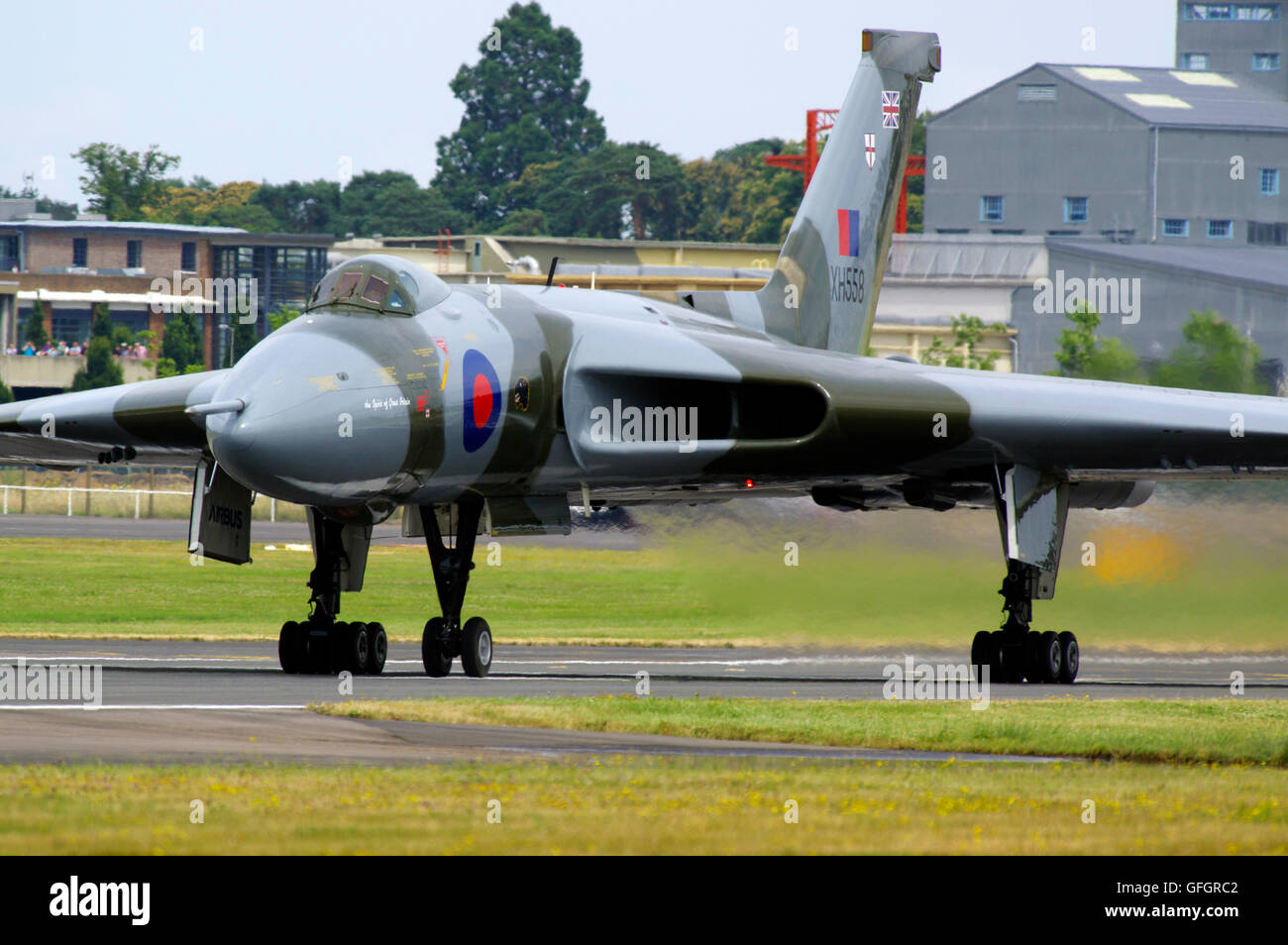 Avro Vulcan B2 XH558, au salon international de l'air de Farnborough, salon de l'air, exposition aérienne, Banque D'Images