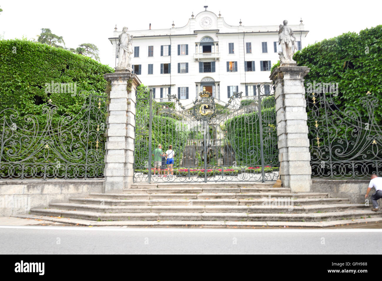 L'entrée et la Villa Carlotta et il's gardens Banque D'Images