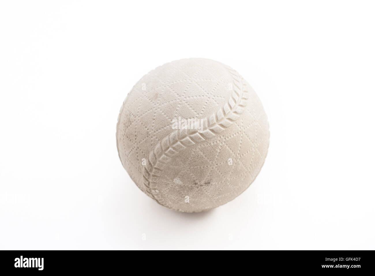 Balle de baseball sur blanc fond isolé Banque D'Images