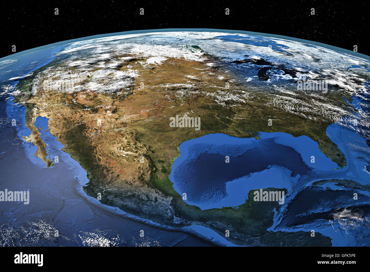 Vue détaillée de la Terre de l'espace, montrant l'Amérique du Nord. Éléments de cette image fournie par la NASA Banque D'Images