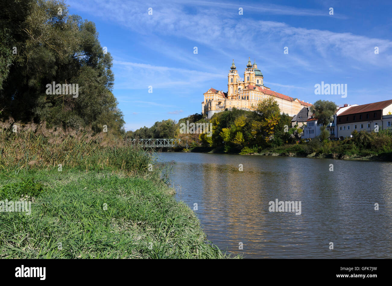 Abbaye de Melk Melk : Monastère, oxbow du Danube, l'Autriche, Niederösterreich, Autriche, Wachau Banque D'Images