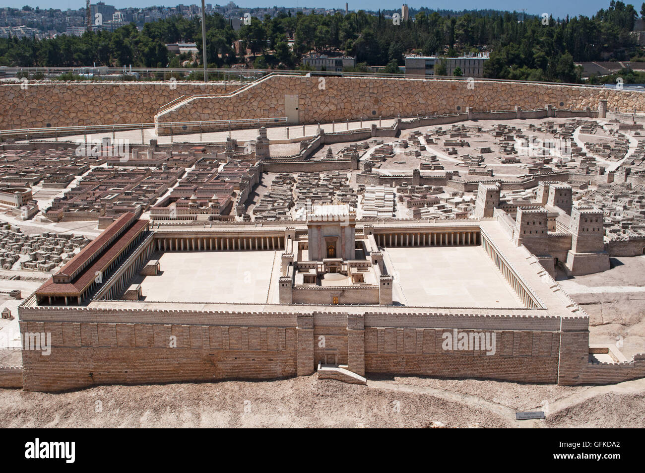 Jérusalem, Musée d'Israël : le deuxième Temple Modèle, ouverte en 1966, un modèle à l'échelle de Jérusalem avant la destruction du Temple Banque D'Images