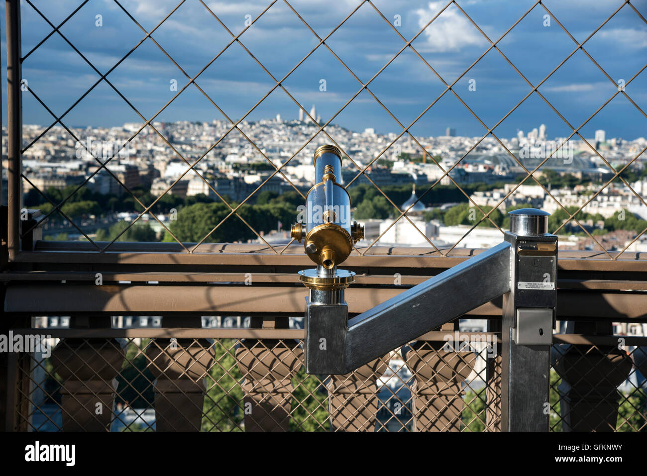 Point d'observation du télescope Tour Eiffel Banque D'Images